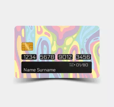 Colourful lava lamp effect bank card decal - TenStickers