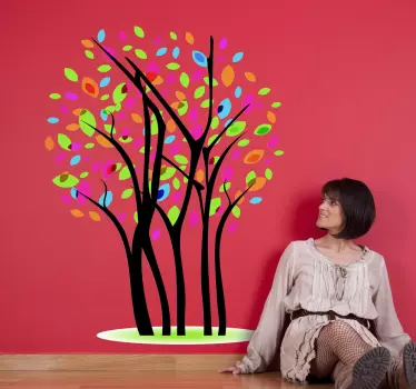 Colourful Leaved Tree  Decal - TenStickers