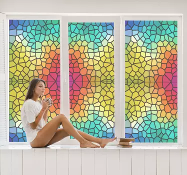 Colourful stone pattern window decal - TenStickers