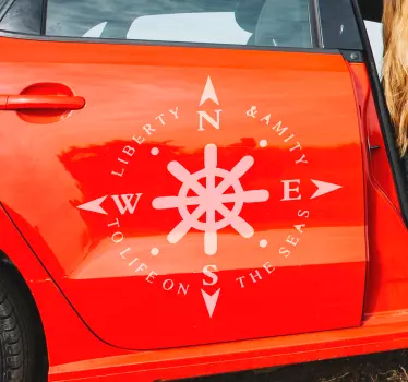 Compass with values Car Decal - TenStickers