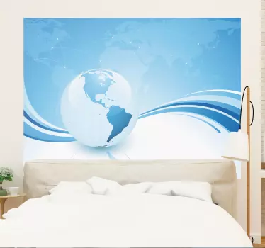 Conceptual World Map Sticker - TenStickers
