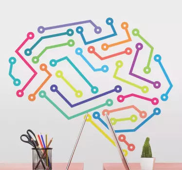 Connected brain office wall sticker - TenStickers