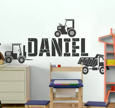Construction Vehicle Theme wall sticker for kids - TenStickers