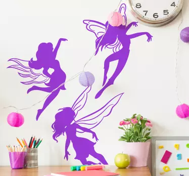 Cool fairies silhouettes  fairy tale wall decal - TenStickers