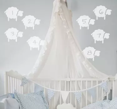Counting sheep wall stickers for kids - TenStickers