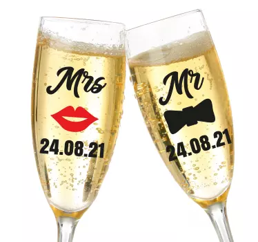 Couple's Personalized Toasts wedding sticker - TenStickers