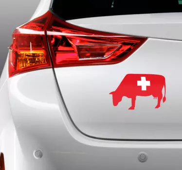 Cow Swiss Flag Car Decal - TenStickers
