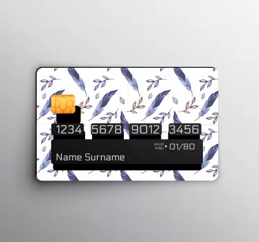 Credit card sticker feather pattern design - TenStickers
