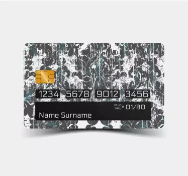 Credit card sticker floral emblem design - TenStickers
