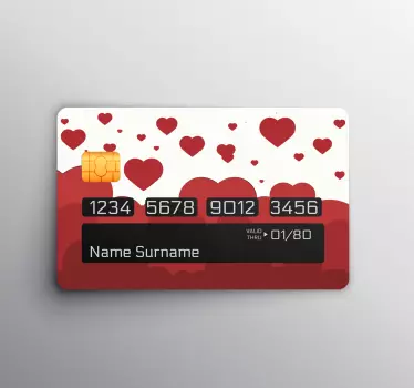 Credit card sticker hearts and patterns - TenStickers