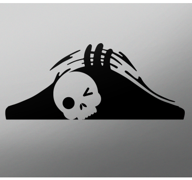 Creepy skull wave car sticker - TenStickers
