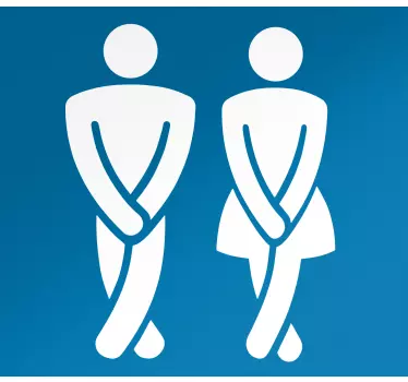 Crossed leg toilet sign glass door decal - TenStickers