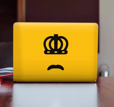 Crown sad face laptop skin - TenStickers