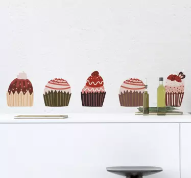 Cupcakes  border decal - TenStickers