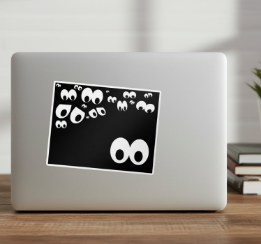 Curious peeking glances laptop sticker - TenStickers