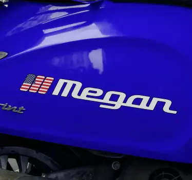 US custom flag motorbike sticker - TenStickers