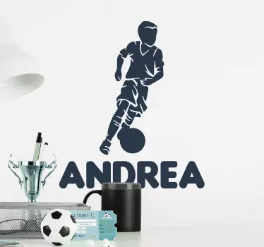 CUSTOM NAME SOCCER PLAYER DESIGN football sticker - TenStickers