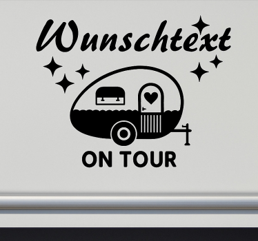 "Custom" on tour  caravan decal - TenStickers