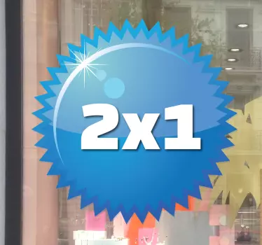 Customisable Blue Spike Promotion Window Sticker - TenStickers
