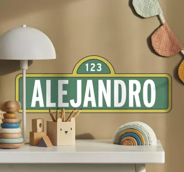 Customisable Sesame street name wall sticker for kid - TenStickers