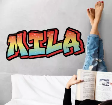 Customisable sticker vibrant name design - TenStickers