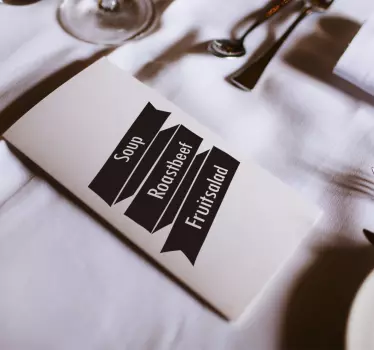 Customisable Wedding Menu Banner Sticker - TenStickers