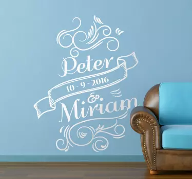 Customisable Wedding/Anniversary Date Wall Sticker - TenStickers