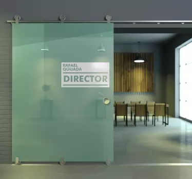 Customizable name tag Cargo office door sticker - TenStickers