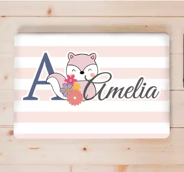 Custom baby fox laptop skin - TenStickers