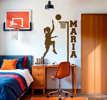 Customizable girl basketball sticker - TenStickers