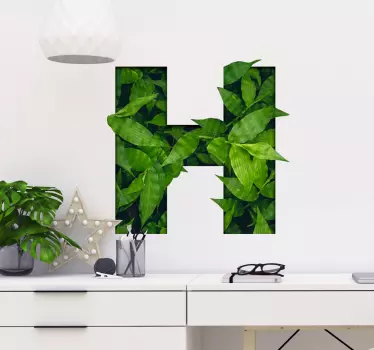 customizable plant lettering plant wall decal - TenStickers
