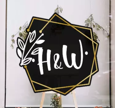 Customized Initial Emblem shop window sticker - TenStickers