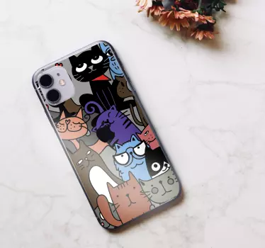 Original cat collection iPhone sticker - TenStickers