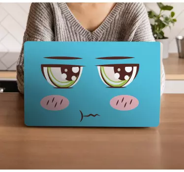 Cute Face Illustration laptop skin - TenStickers