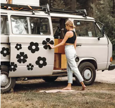 Cute flower set caravan decals - TenStickers