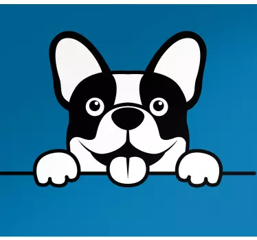 Cute monocolor dog peeking car decal - TenStickers