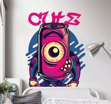 Cute Monster Graffiti wall decal - TenStickers