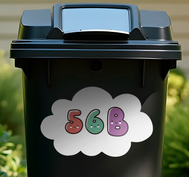 Cute numbered characters recycling decal for bin - TenStickers