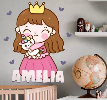 Custom princess illustration wall sticker for kids - TenStickers