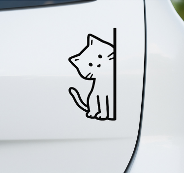 Cute simple cat car sticker - TenStickers
