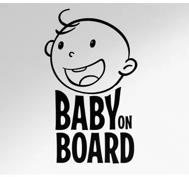 Cute smiling baby on board sticker - TenStickers