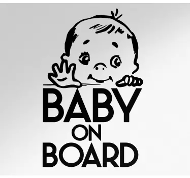 Cute smiling kid baby on board car sticker - TenStickers
