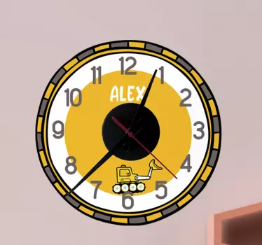 Cycling sticker personalized construction clock - TenStickers