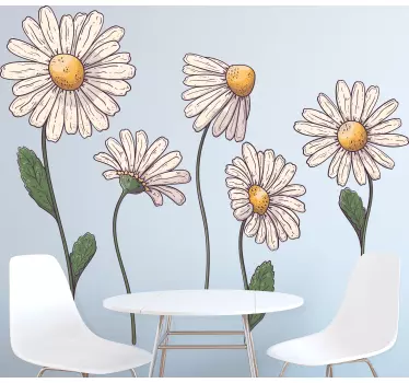 Daisy flowers wall decor - TenStickers