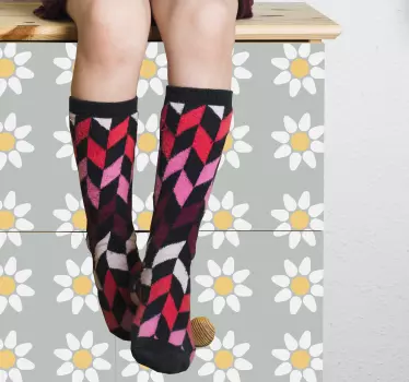 Daisy pattern decals for furniture - TenStickers