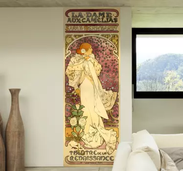 Dame Aux Camellias Living room Wall Sticker - TenStickers