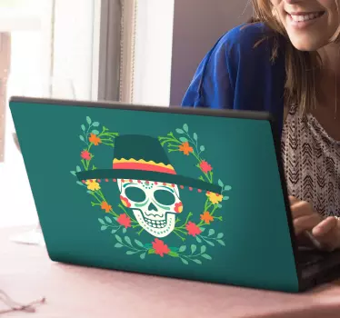 Day of the Dead Laptop Sticker - TenStickers