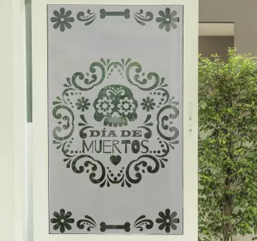 day of the dead windows window decal - TenStickers