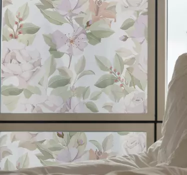 Delicate floral arrangement window sticker - TenStickers
