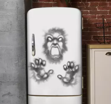 Demon through the wall halloween wall sticker - TenStickers
